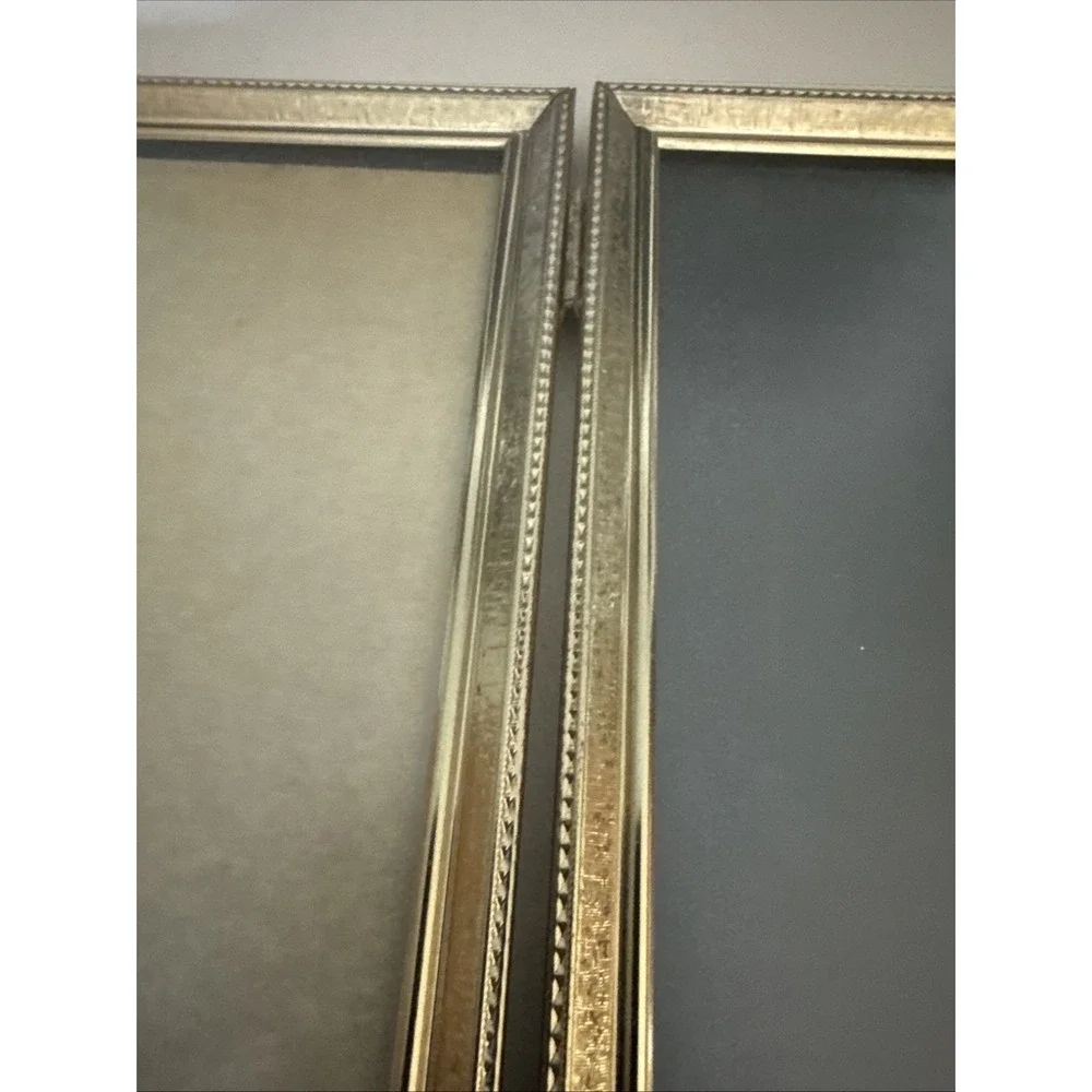 Vintage Gold Metal Double Picture Photo Frame Ornate 8x10 Red Felt Back Glass